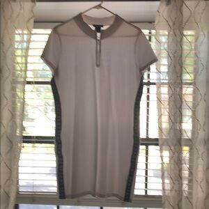 Cotton White Dress with Black Accents